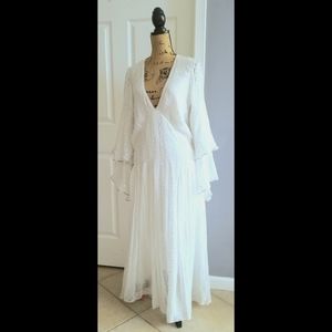 NWT Rococo Sand White Mirror Metallic Dress Small